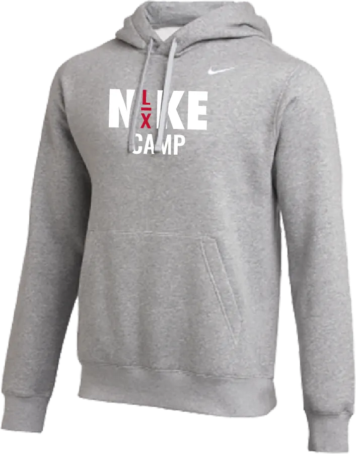 2025 Nike Lacrosse Camps Club Fleece Pullover Hoodie - Heather Grey