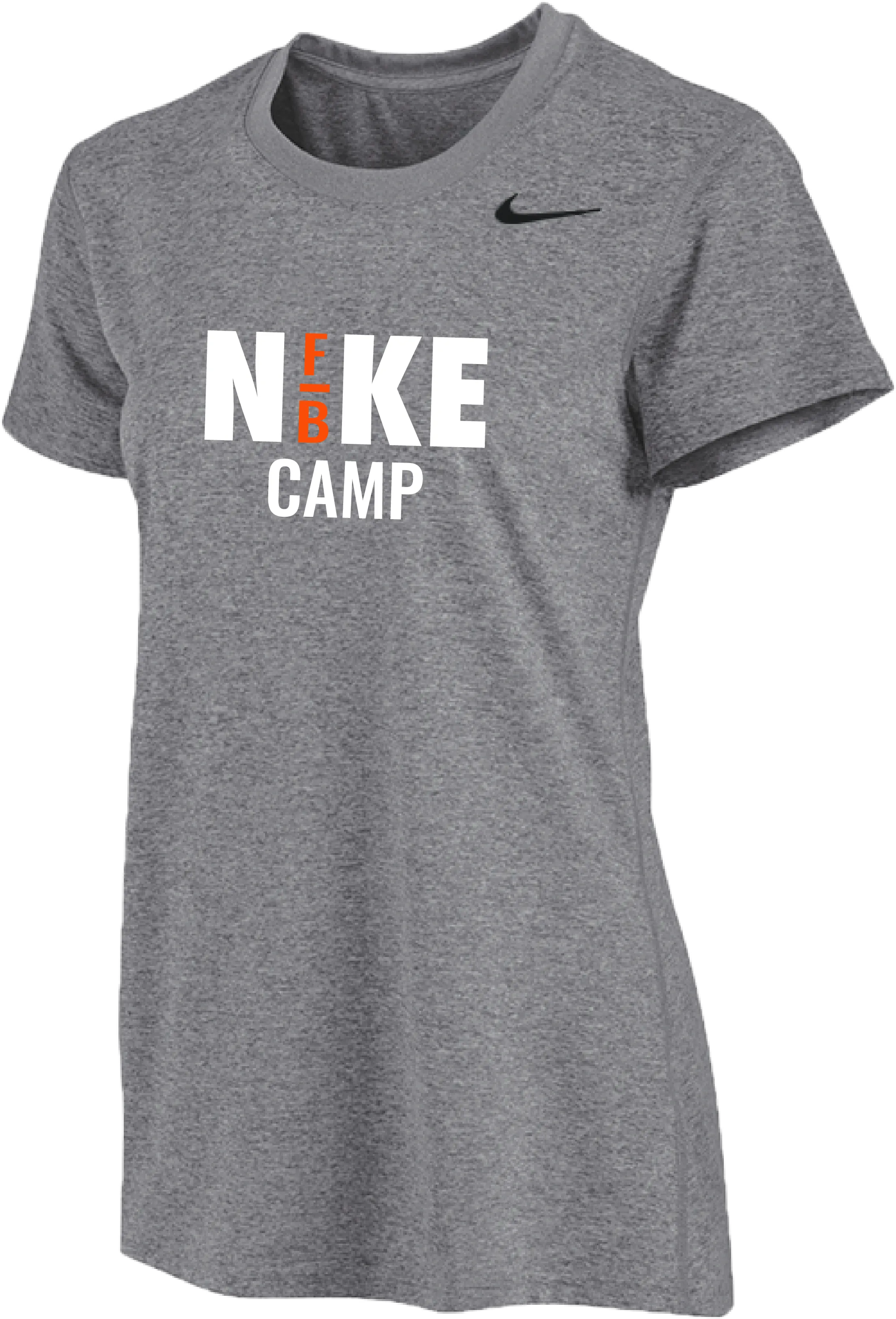 2025 Womens Nike Football Camps Short Sleeve Dri-Fit Tee - Carbon Heather