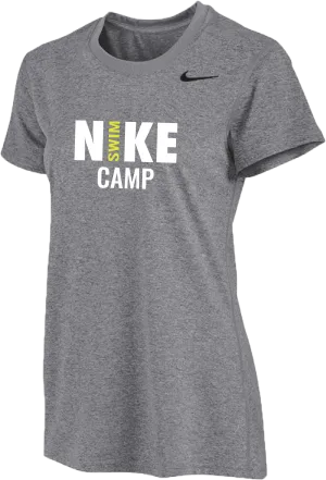 2025 Womens Nike Swim Camps Short Sleeve Dri-Fit Tee - Carbon Heather