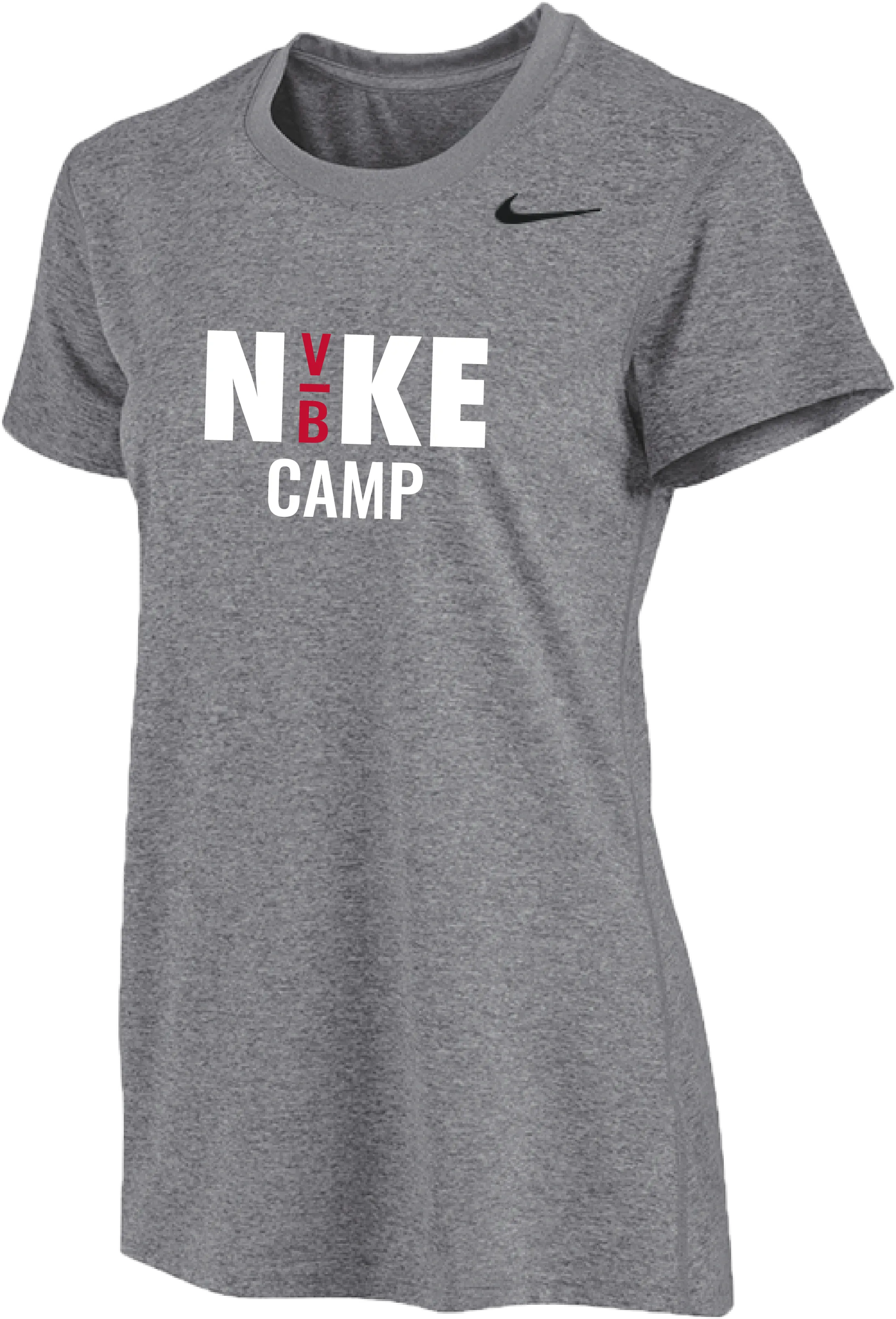 2025 Womens Nike Volleyball Camps Short Sleeve Dri-Fit Tee - Carbon Heather