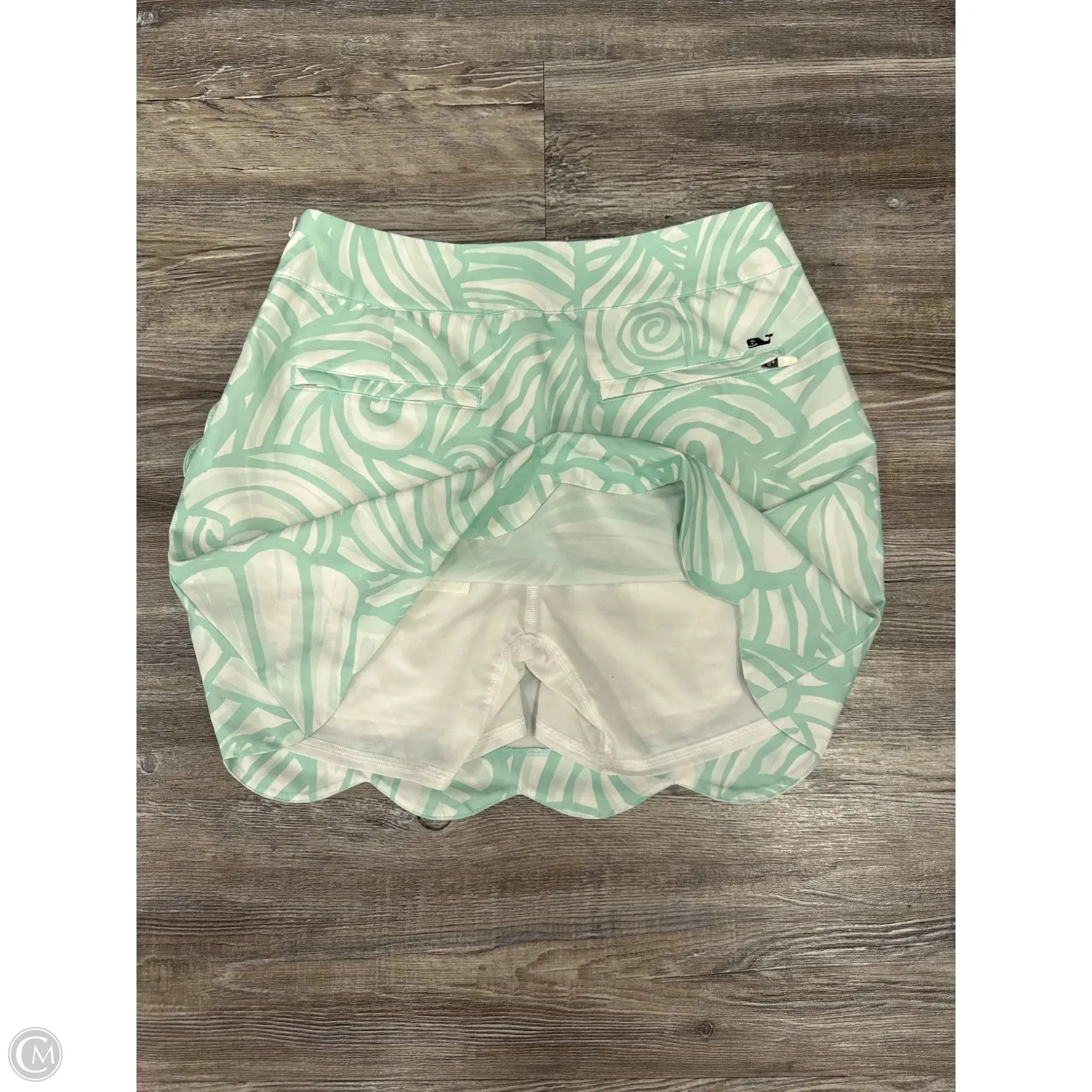Athletic Skort By Vineyard Vines In Green & White, Size: 2