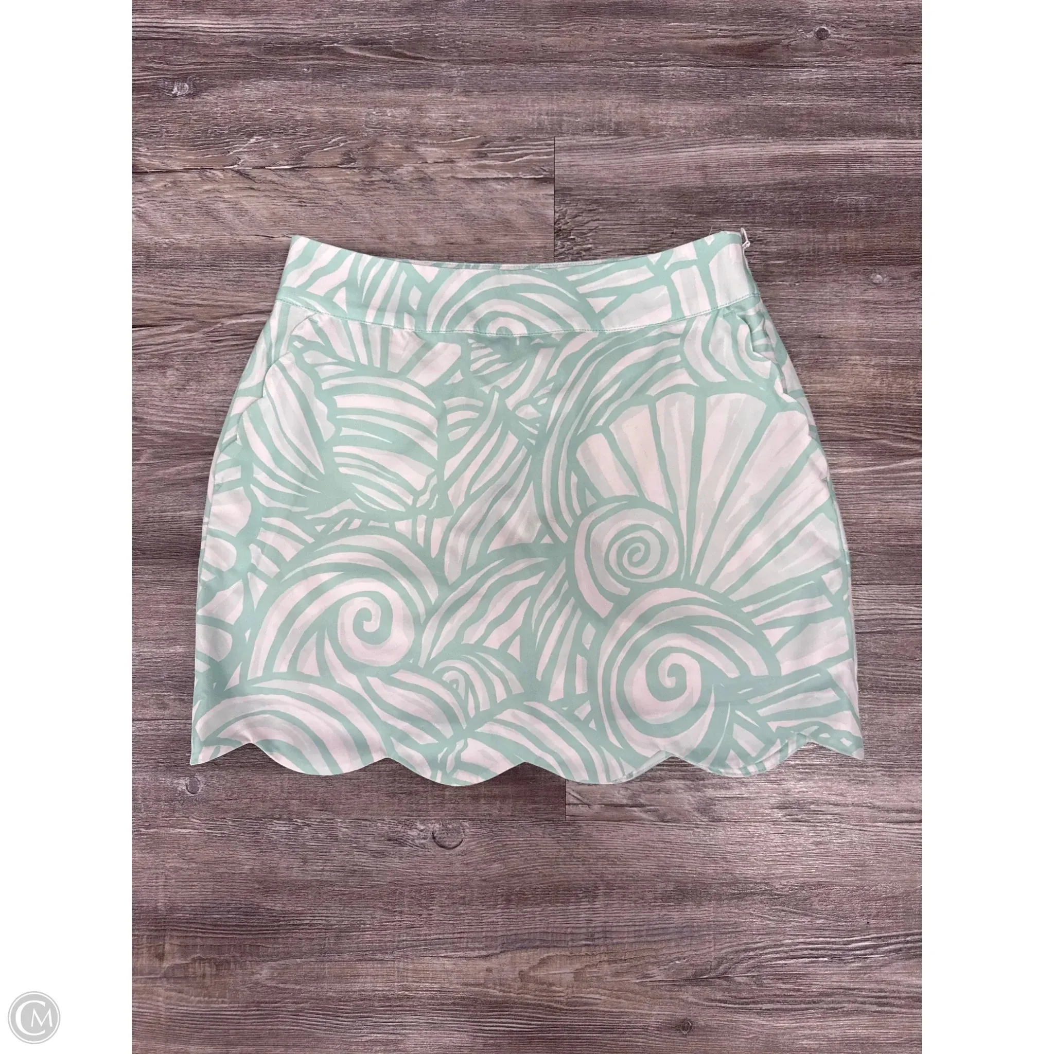Athletic Skort By Vineyard Vines In Green & White, Size: 2
