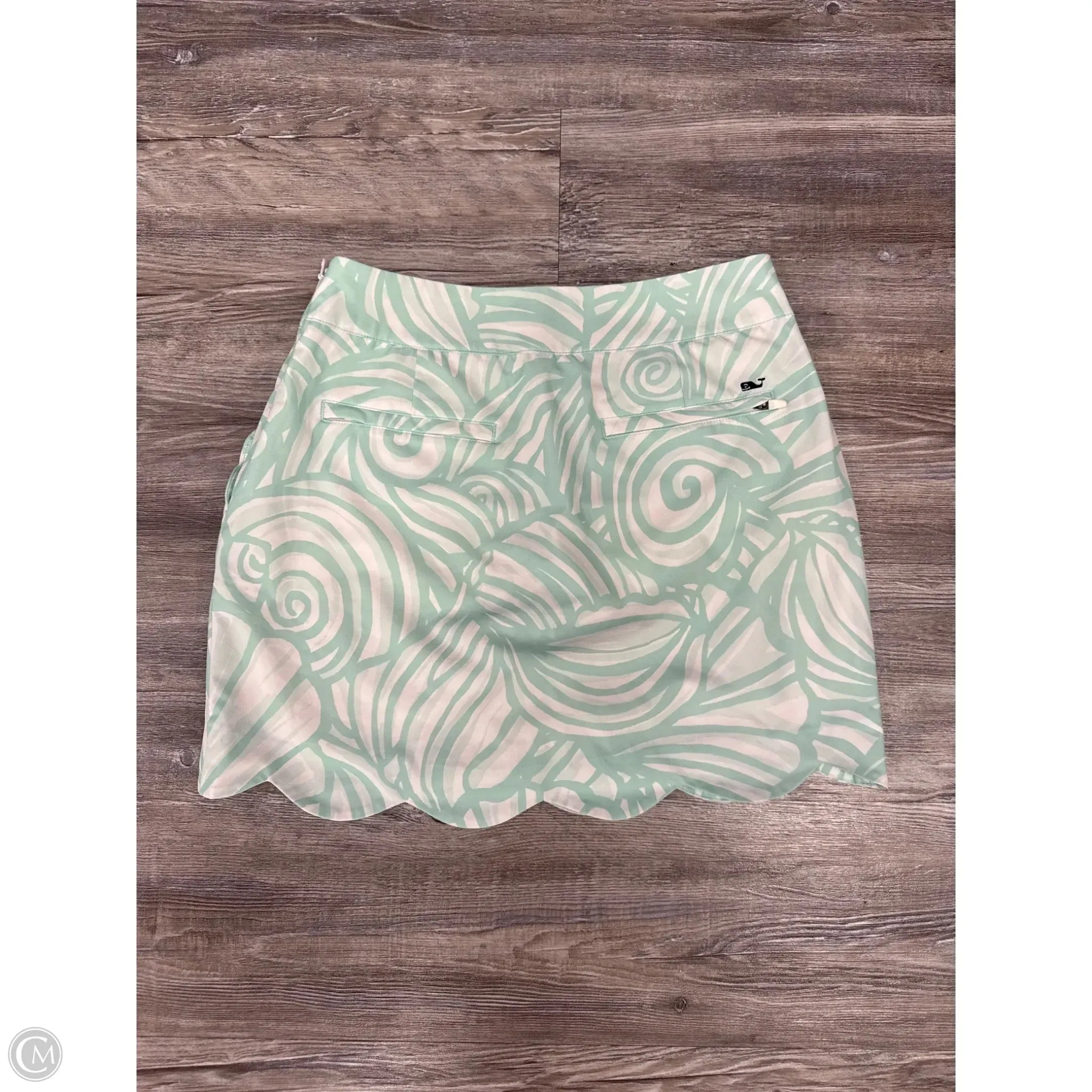Athletic Skort By Vineyard Vines In Green & White, Size: 2