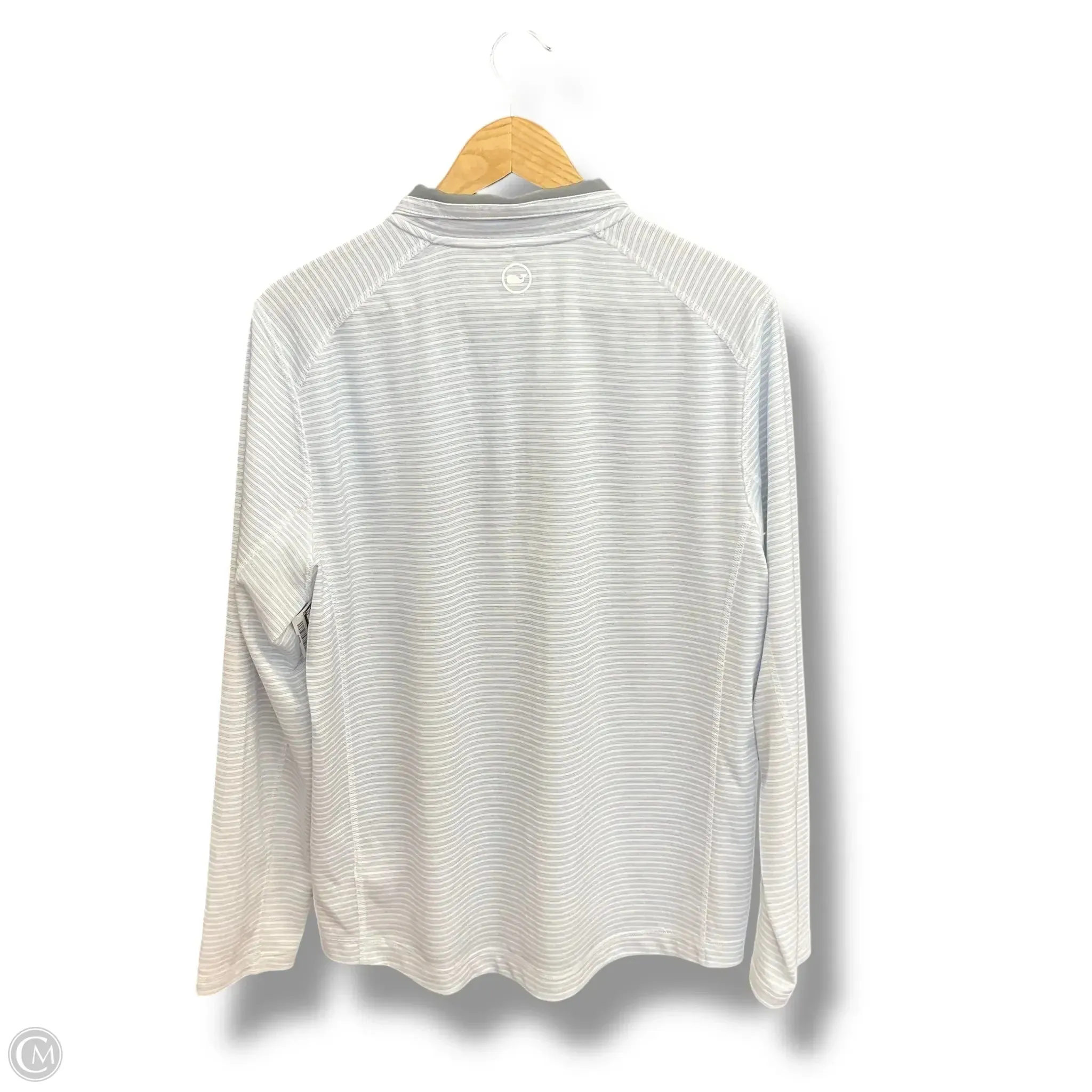 Athletic Top Long Sleeve Collar By Vineyard Vines In Blue & White, Size: M