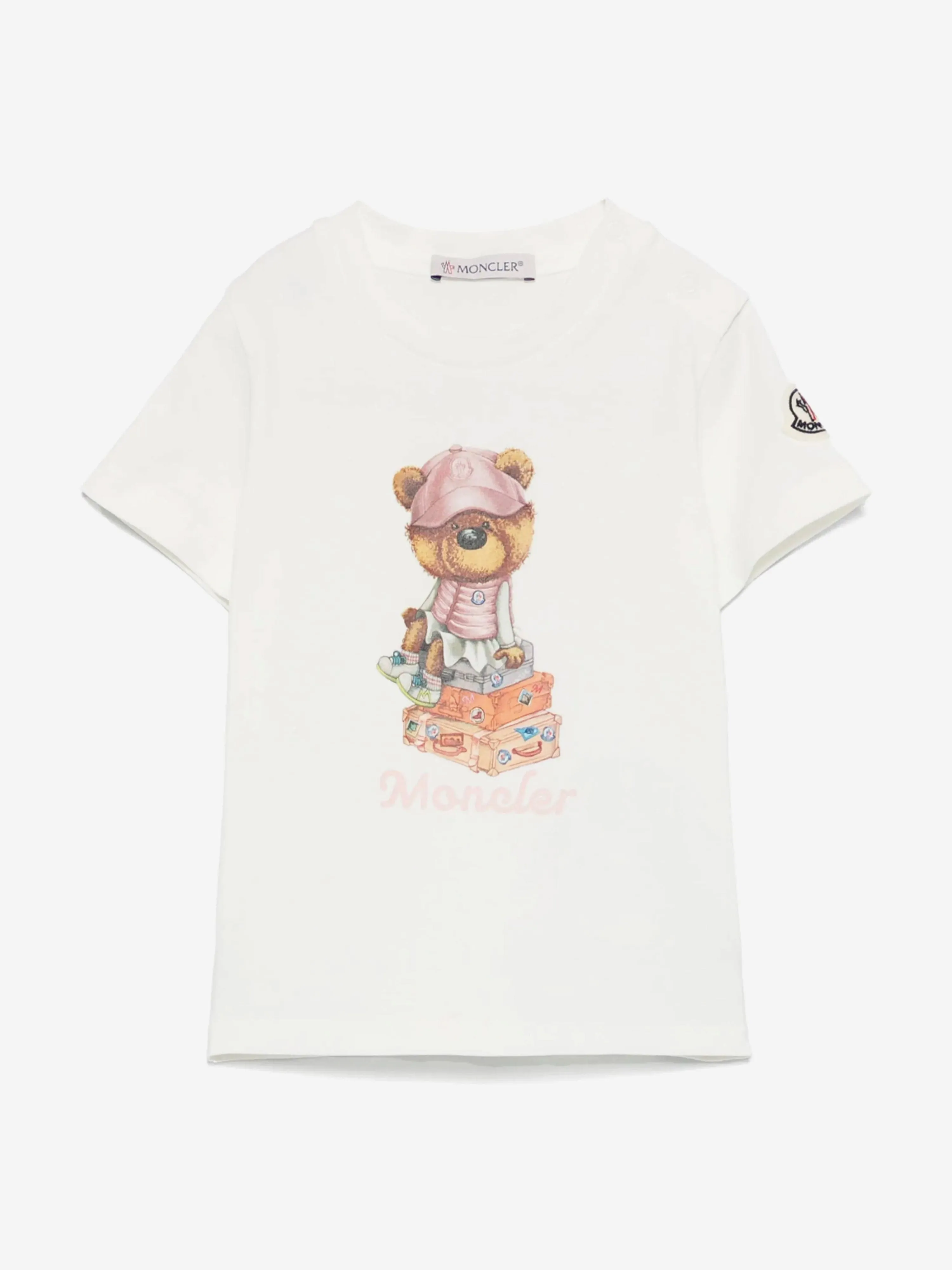 Baby Girls Bear T-Shirt in Ivory