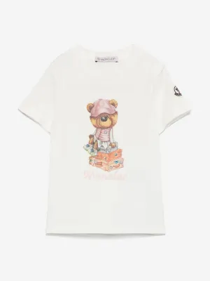 Baby Girls Bear T-Shirt in Ivory