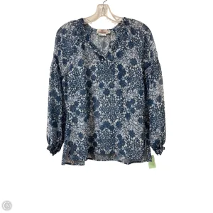 Blouse Long Sleeve By Vineyard Vines In Blue, Size: Xs