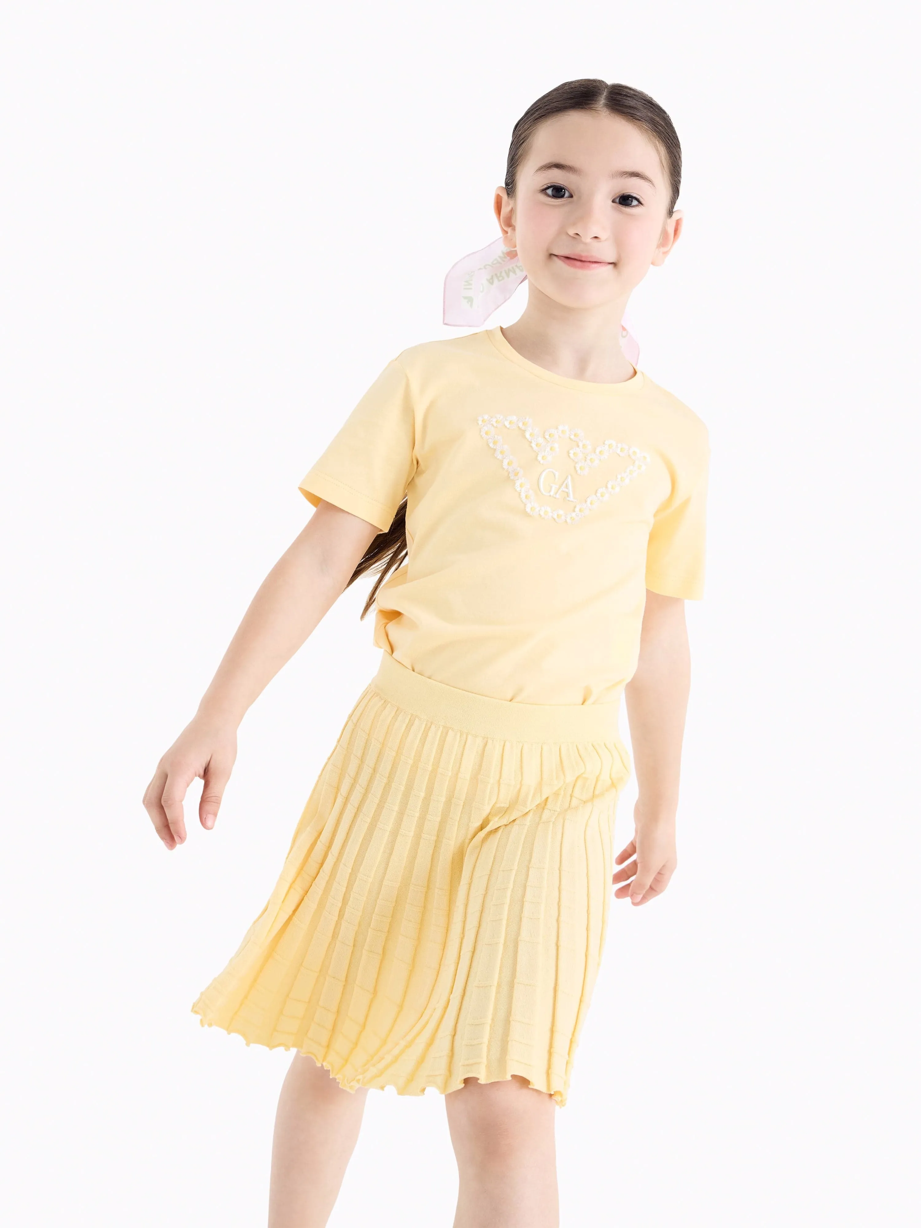 Girls Daisy Logo T-Shirt in Yellow
