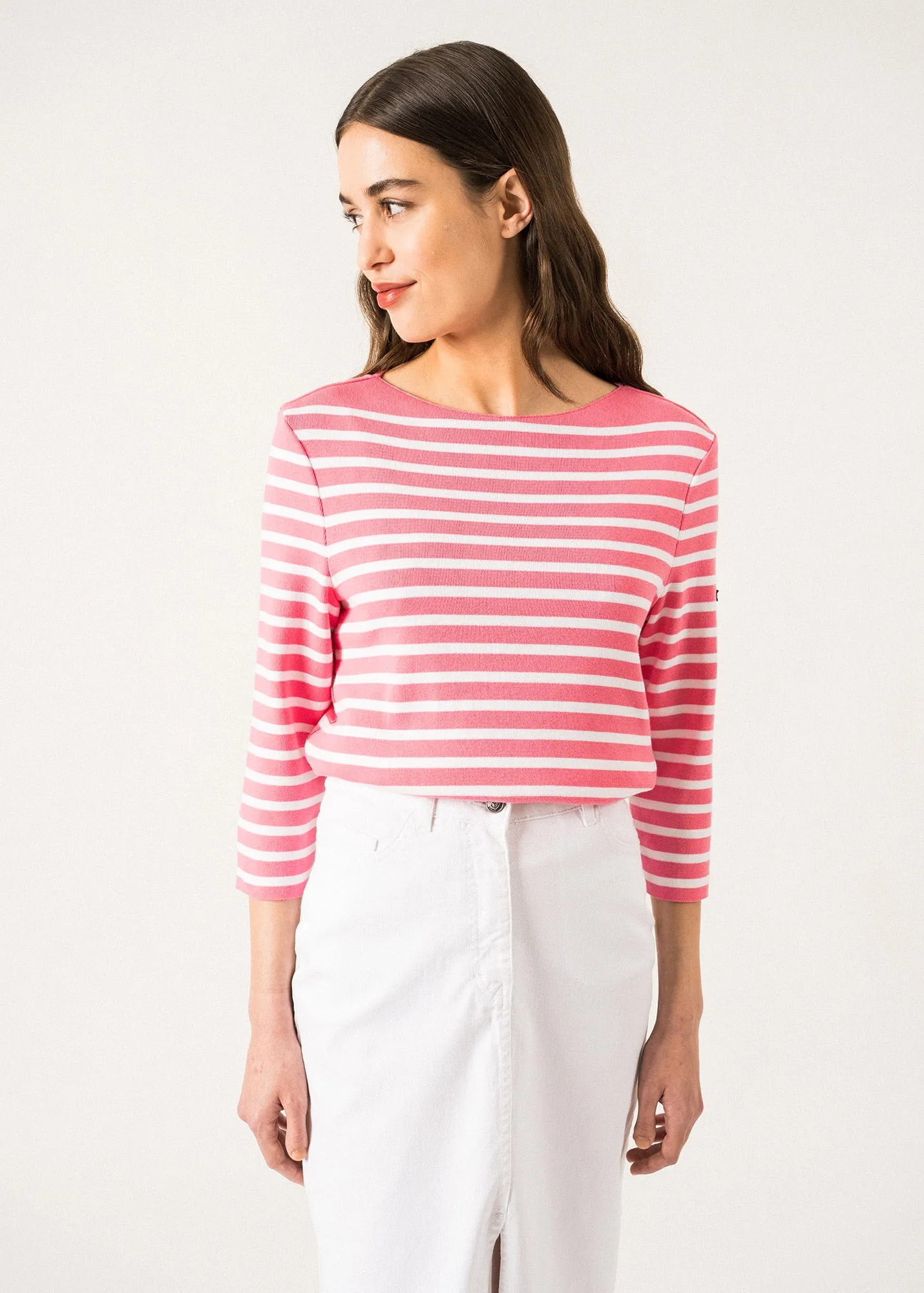 Marinire en coton Voissey - SAINT JAMES x Lilly Pulitzer (NEON/BLANC)