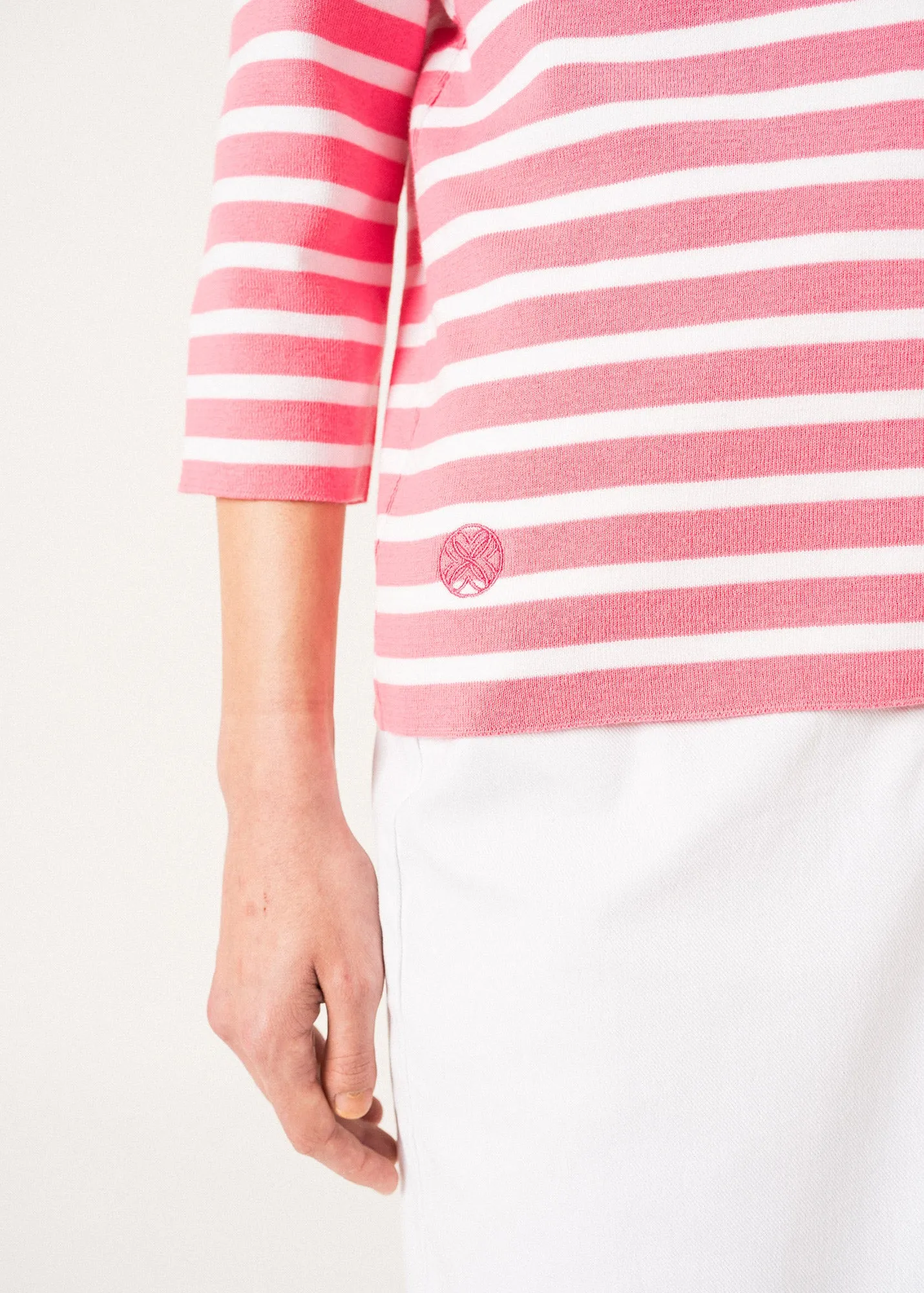 Marinire en coton Voissey - SAINT JAMES x Lilly Pulitzer (NEON/BLANC)