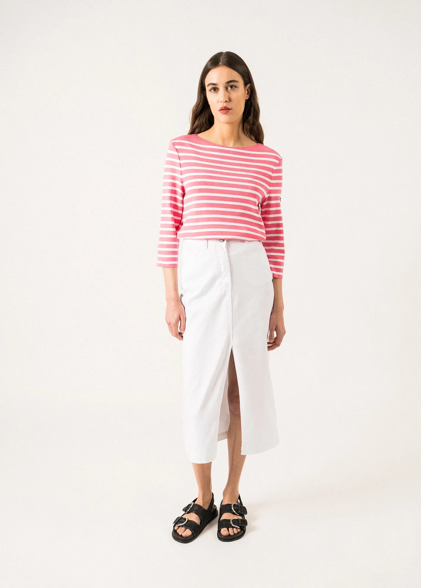 Marinire en coton Voissey - SAINT JAMES x Lilly Pulitzer (NEON/BLANC)