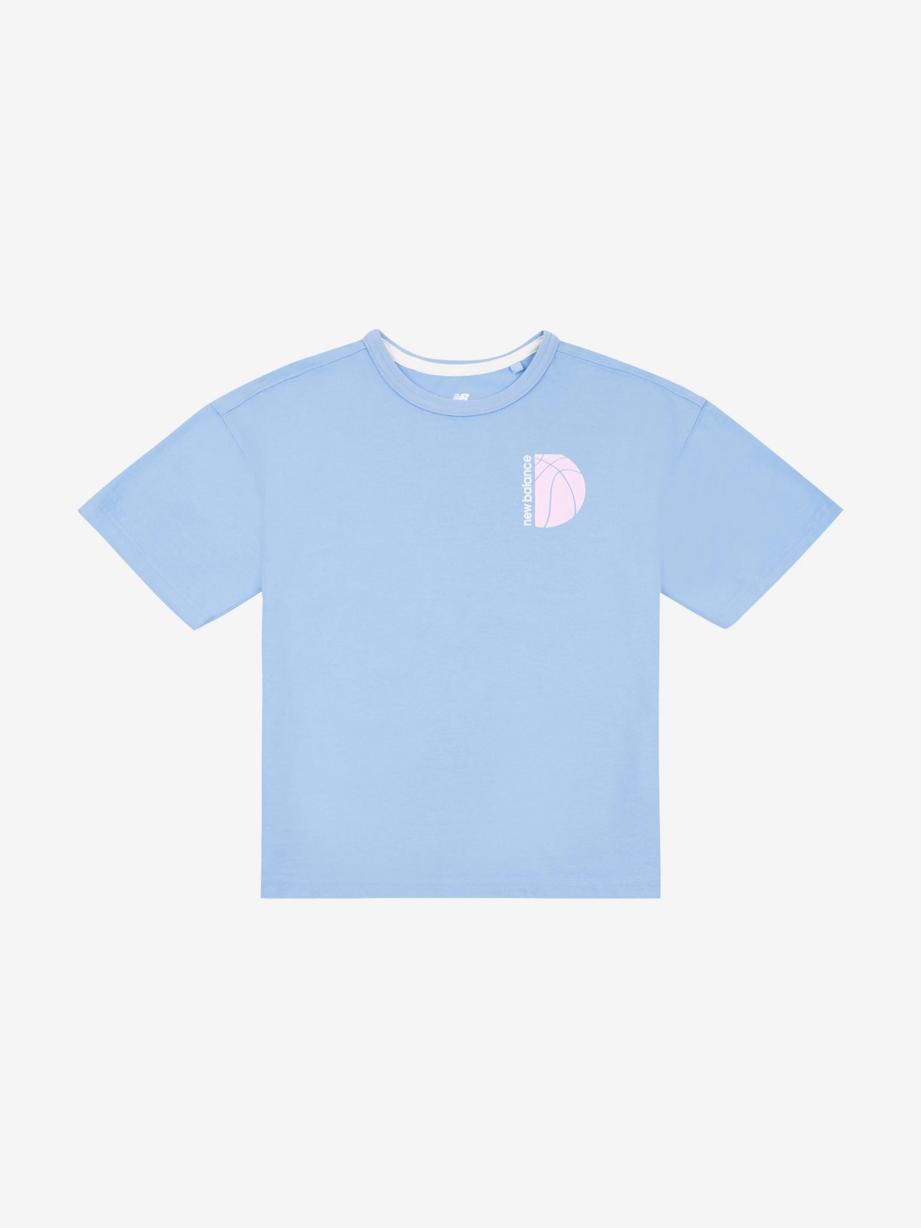 New Balance Girls Hoops Court Graphic T-Shirt in Blue