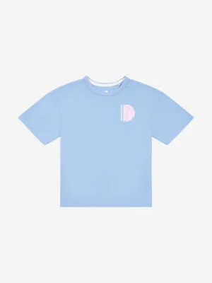 New Balance Girls Hoops Court Graphic T-Shirt in Blue
