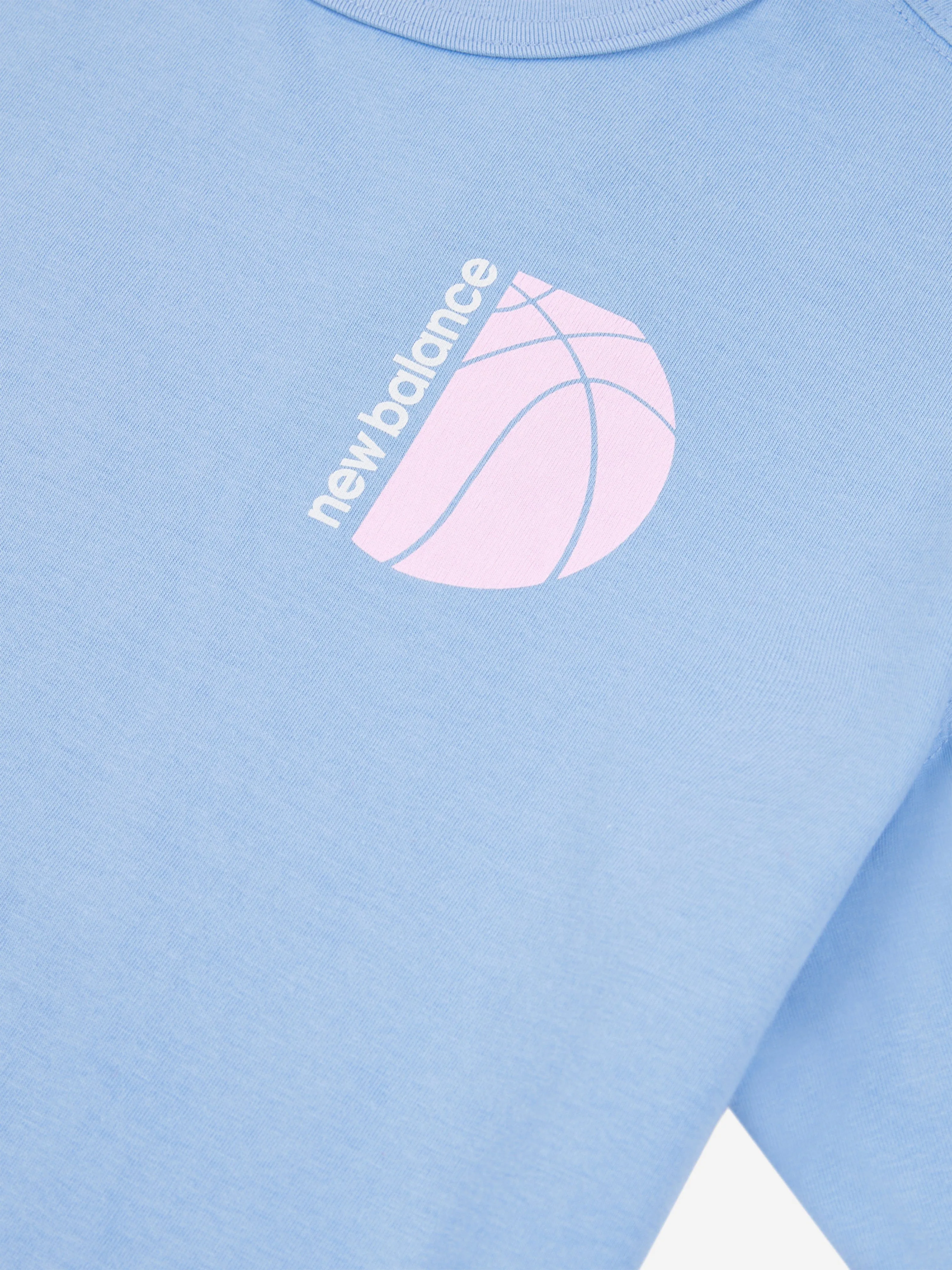 New Balance Girls Hoops Court Graphic T-Shirt in Blue