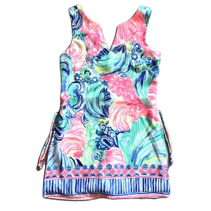 Romper Designer By Lilly Pulitzer In Blue & Pink, Size: Xs