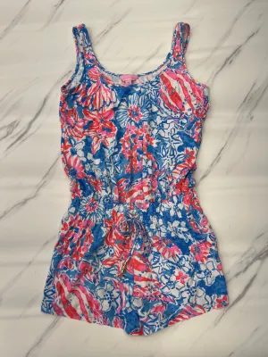 Romper Designer By Lilly Pulitzer In Blue & Pink, Size: Xs