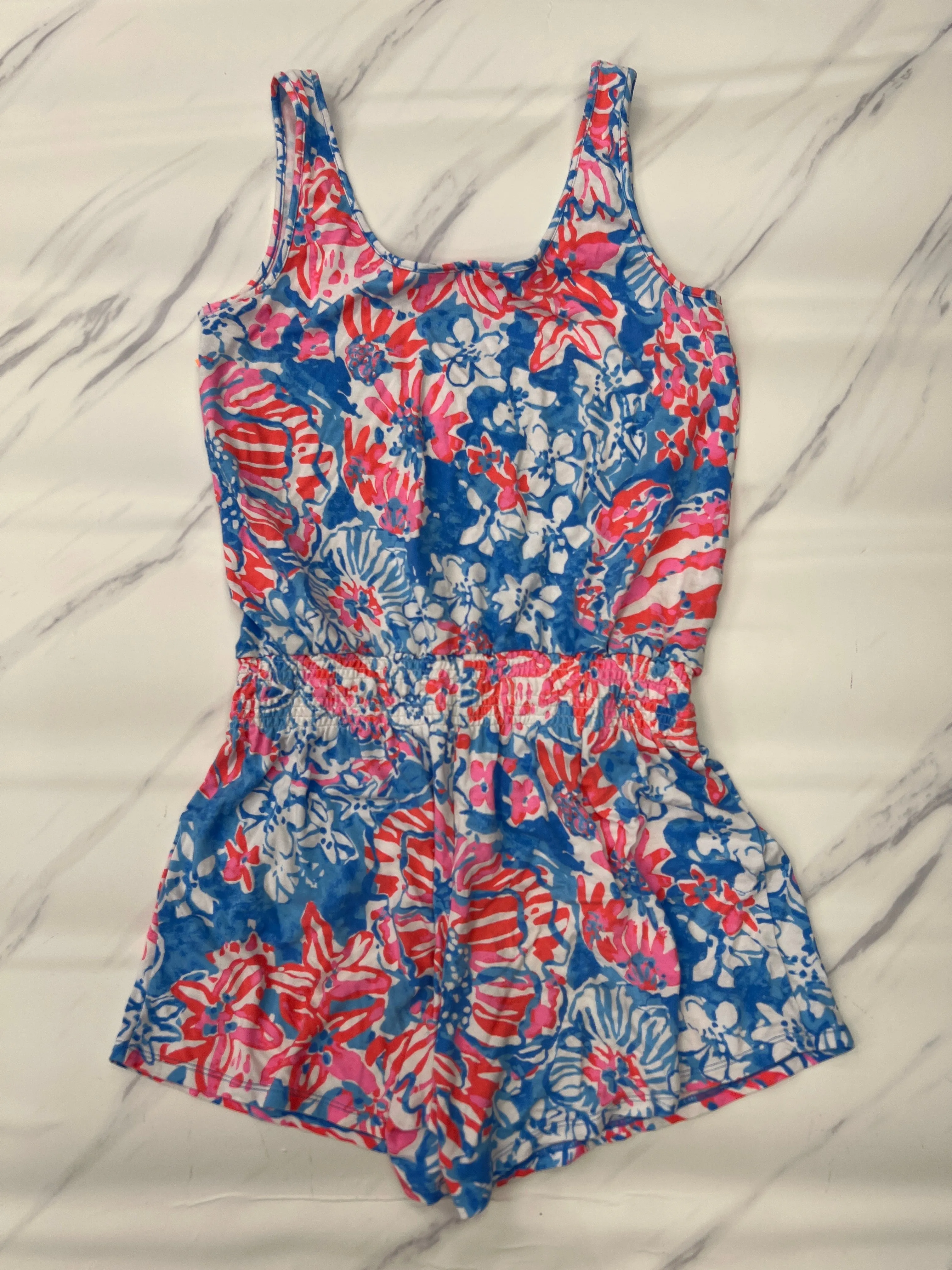 Romper Designer By Lilly Pulitzer In Blue & Pink, Size: Xs