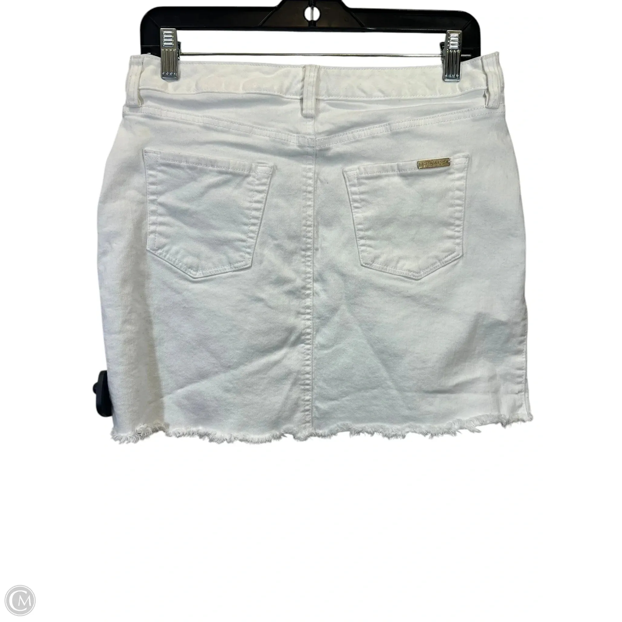 Skirt Midi By Lilly Pulitzer In White Denim, Size: 6