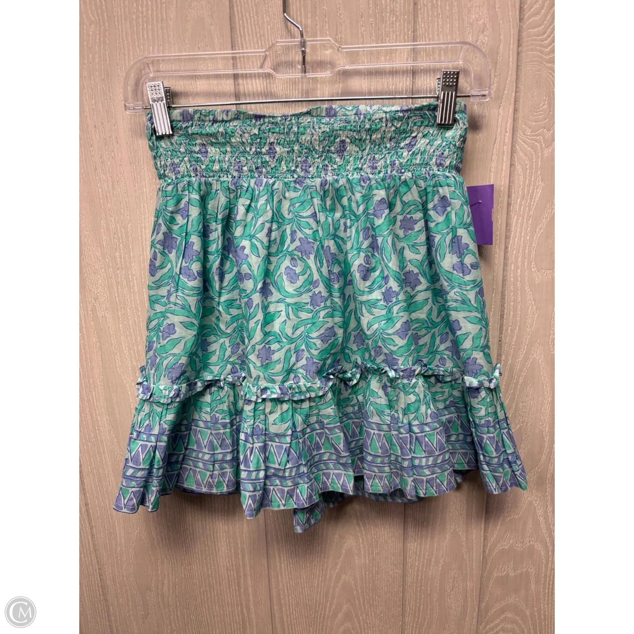 Skirt Mini & Short By Vineyard Vines In Blue & Green, Size: 2