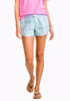 Southern Tide Club Habana Plaid Lounge Short - Aqua Sky