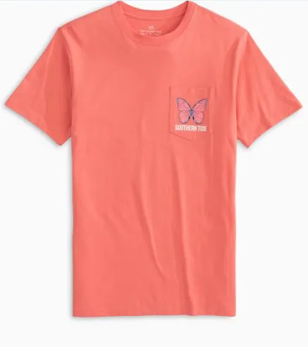 Southern Tide ST Butterfly T-Shirt - Sunkist Coral