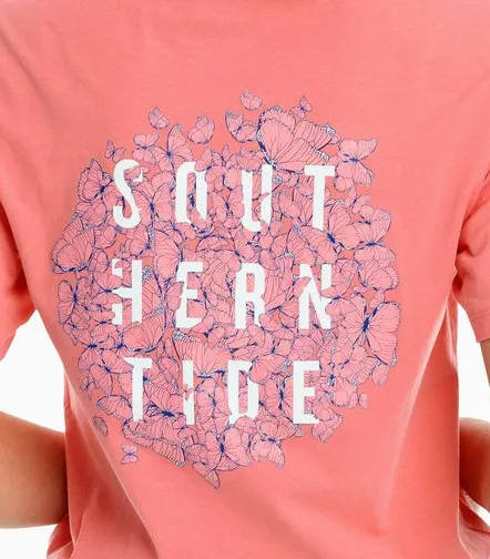 Southern Tide ST Butterfly T-Shirt - Sunkist Coral