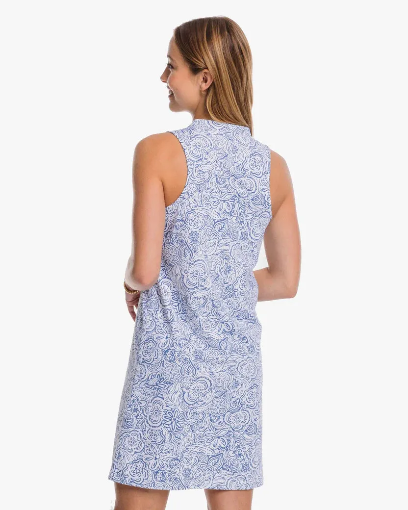 Southern Tide Women's Annalee Forever Floral Performance Dress - Seven Seas Blue