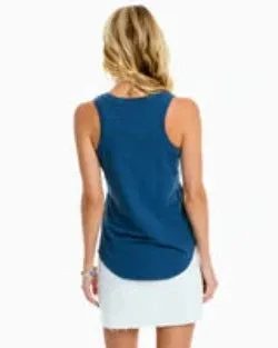 Southern Tide Women's Joss Sun Farer V-Neck Sleeveless Tank Top - Dark Denim