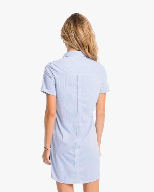Southern Tide Women's Kamryn brrr Intercoastal Stripe Dress - Cobalt Blue