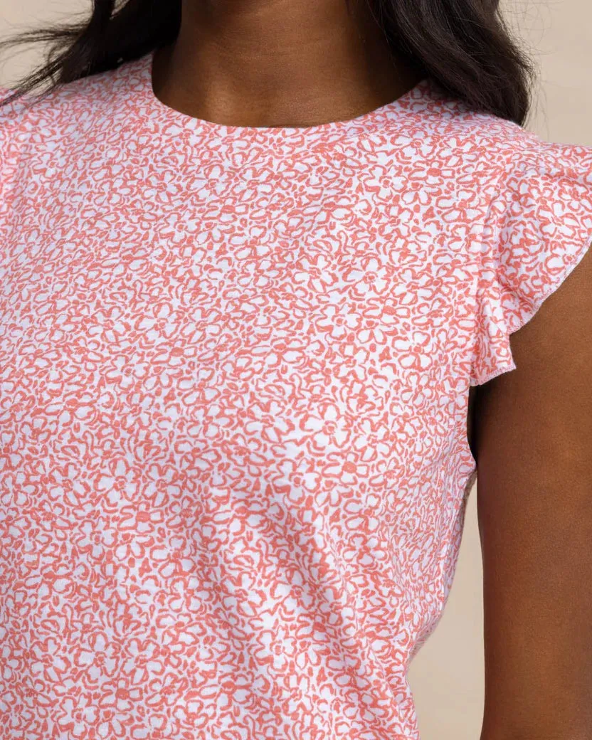 Southern Tide Women's Mikala Floral Feeling Printed Sun Farer Dress - Conch Shell