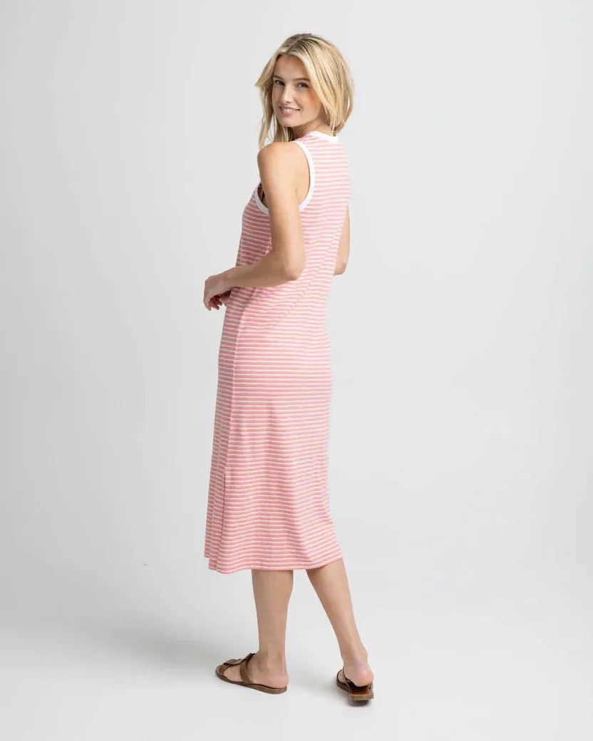Southern Tide Women's Sun Farer Stripe Midi Tank Dress - Conch Shell