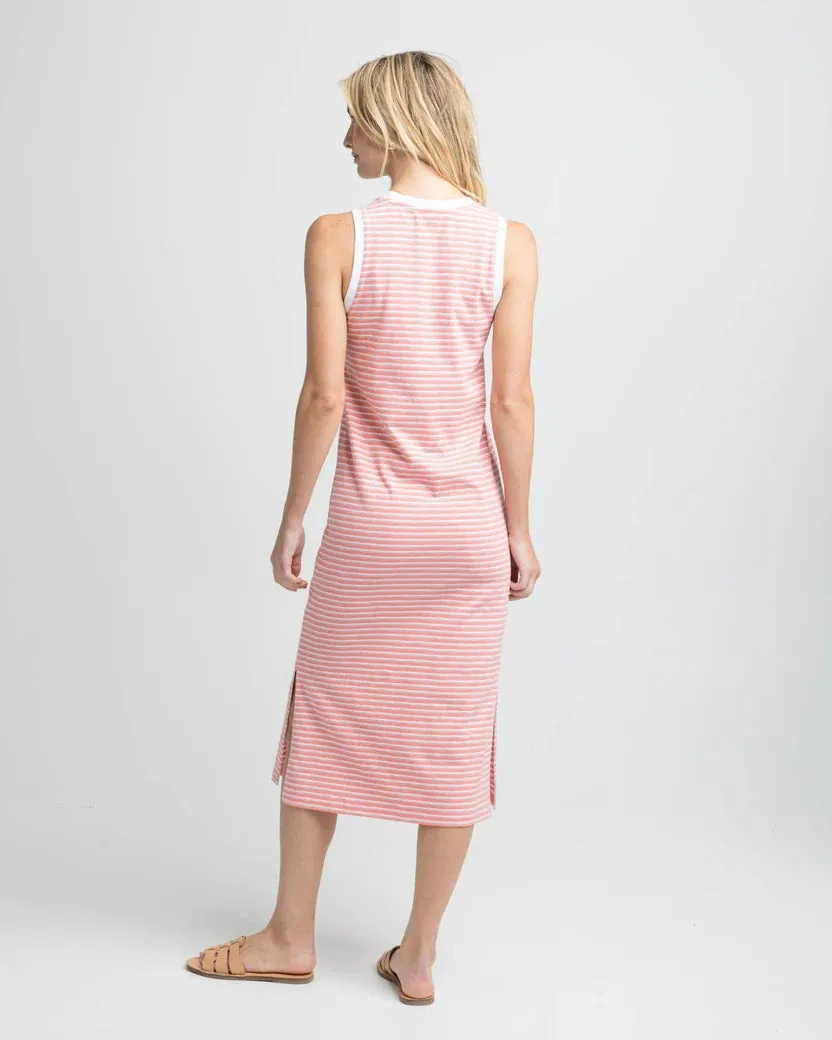 Southern Tide Women's Sun Farer Stripe Midi Tank Dress - Conch Shell