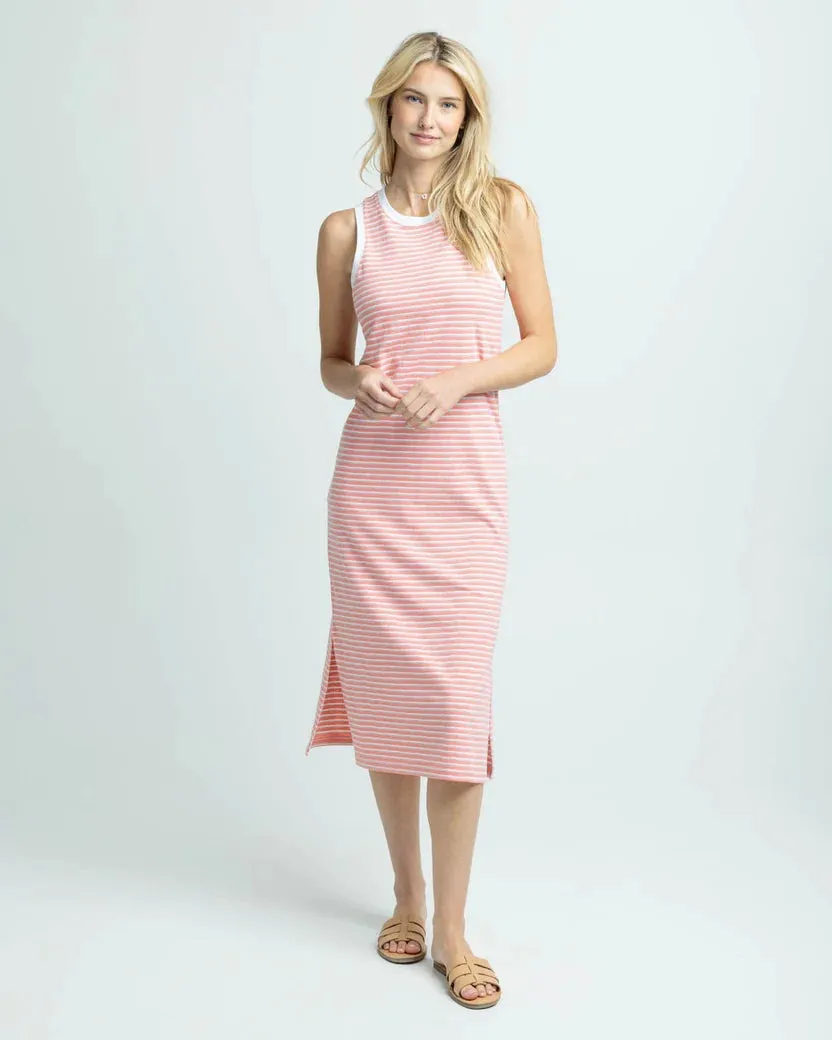 Southern Tide Women's Sun Farer Stripe Midi Tank Dress - Conch Shell