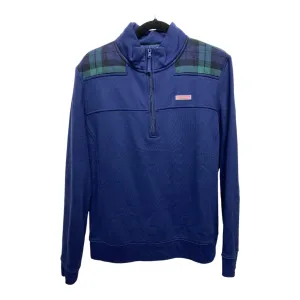 Sweatshirt Collar By Vineyard Vines In Blue & Green, Size: S