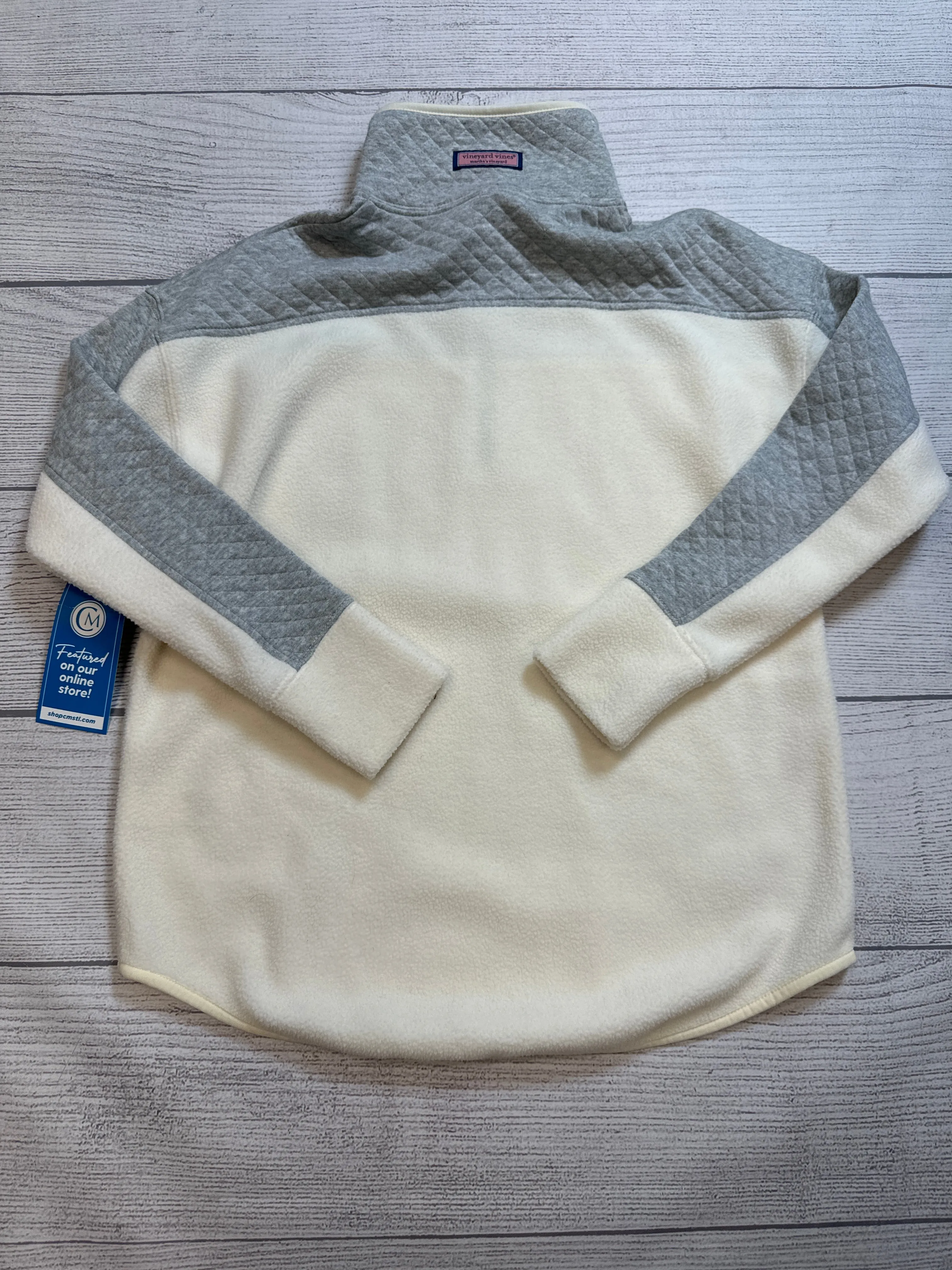 Sweatshirt Collar By Vineyard Vines In Grey & White, Size: Xxs