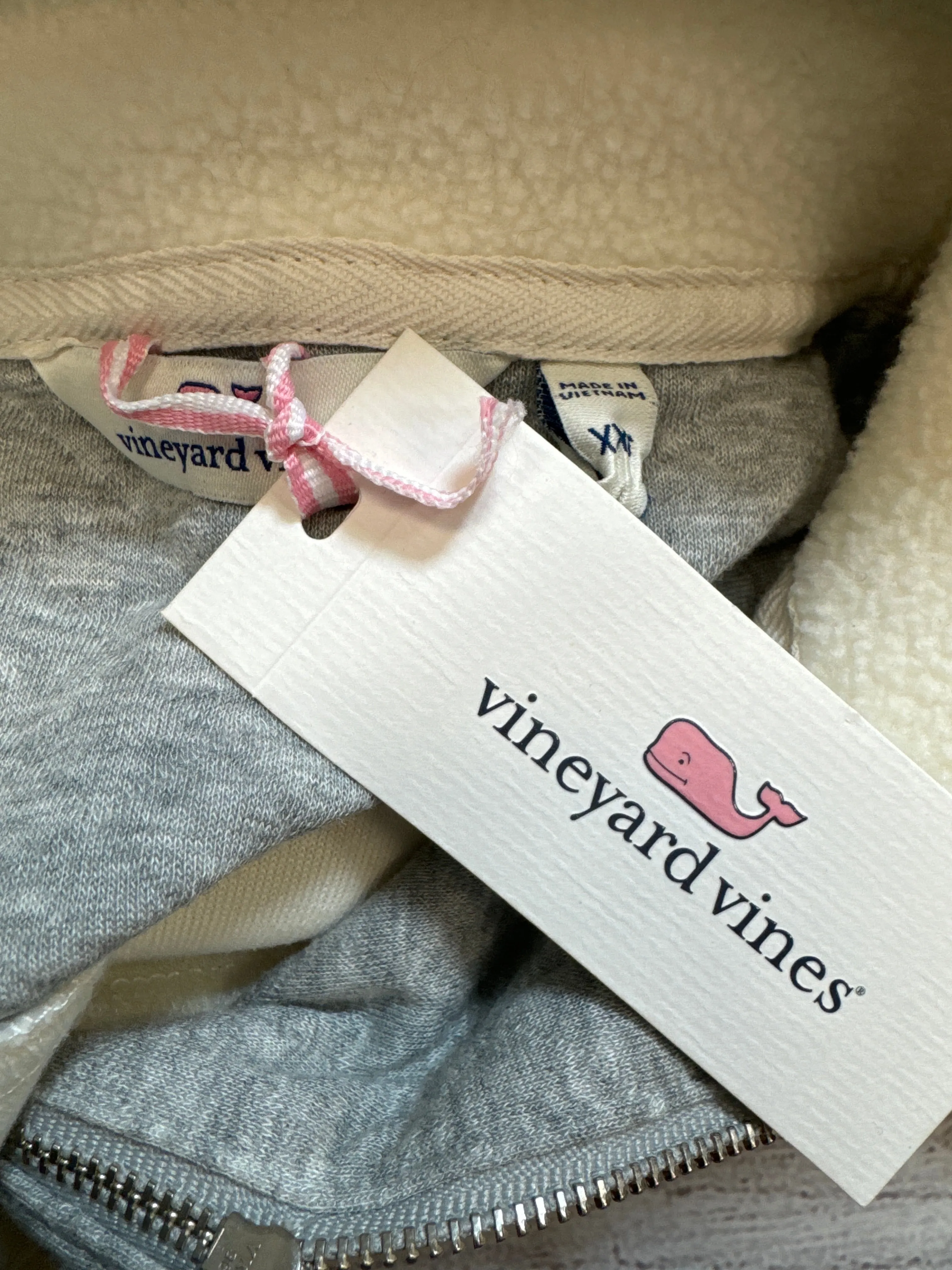 Sweatshirt Collar By Vineyard Vines In Grey & White, Size: Xxs