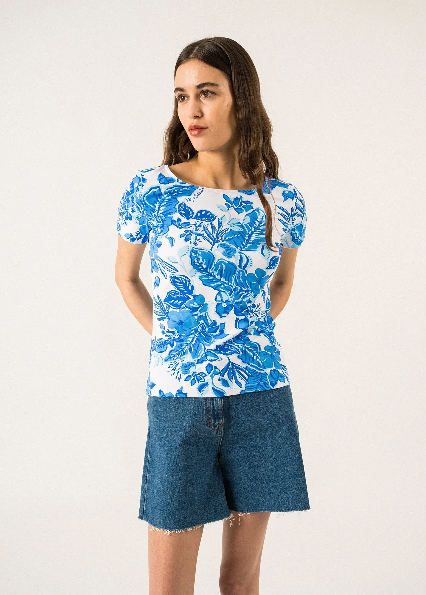T-shirt imprim Garde-Cte - SAINT JAMES x Lilly Pulitzer (SOLEIL AZUR)