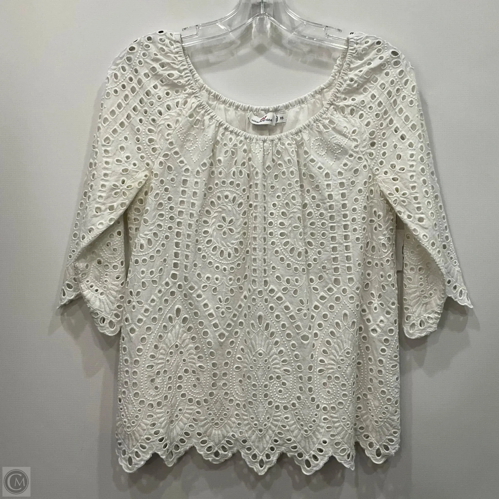 Top Long Sleeve By Vineyard Vines In White, Size: Xs