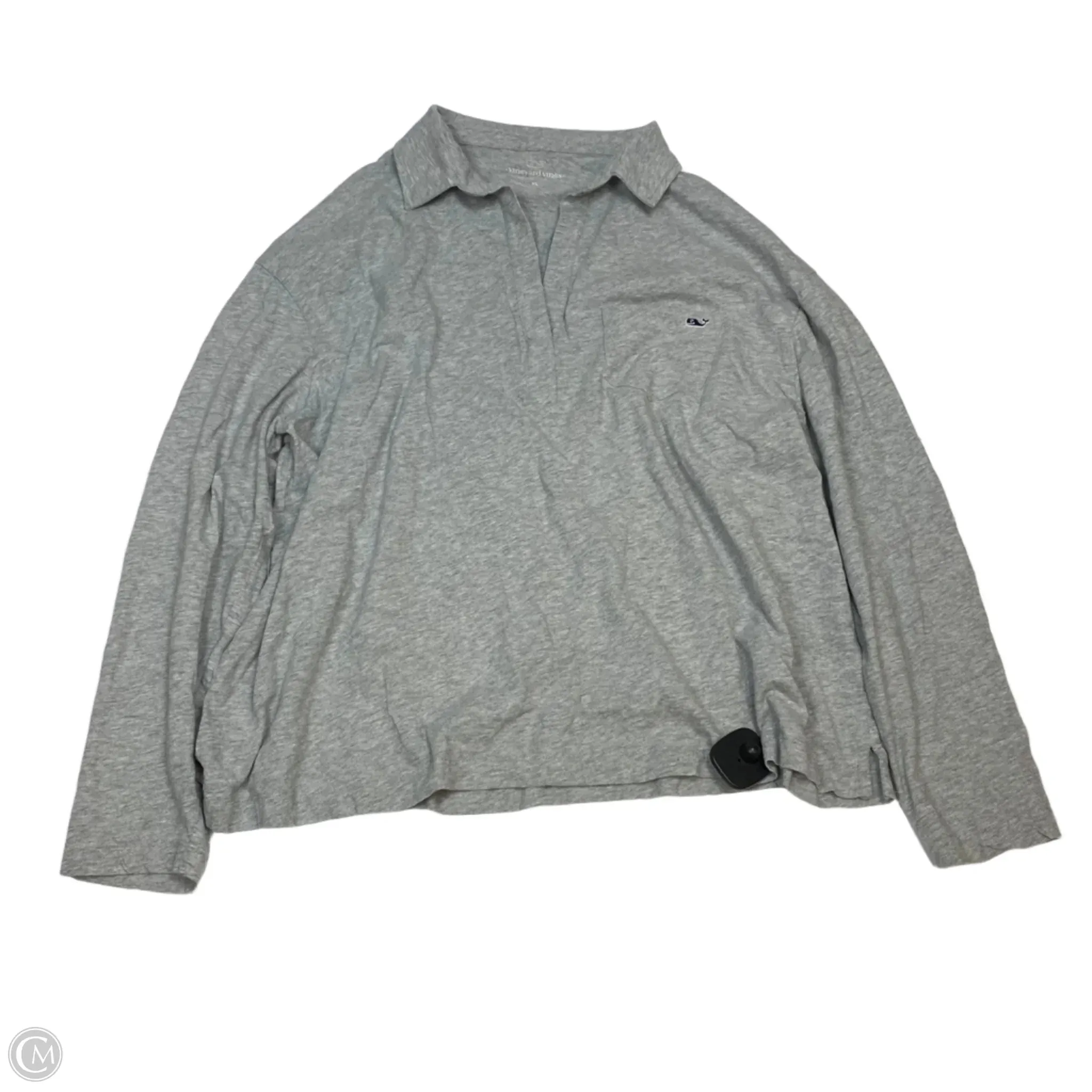 Top Long Sleeve Designer By Vineyard Vines In Grey, Size: Xl