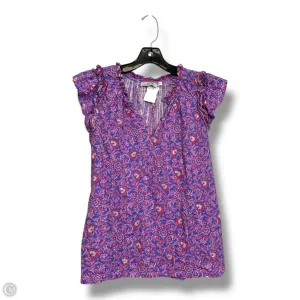 Top Short Sleeve Basic By Vineyard Vines In Pink & Purple, Size: S
