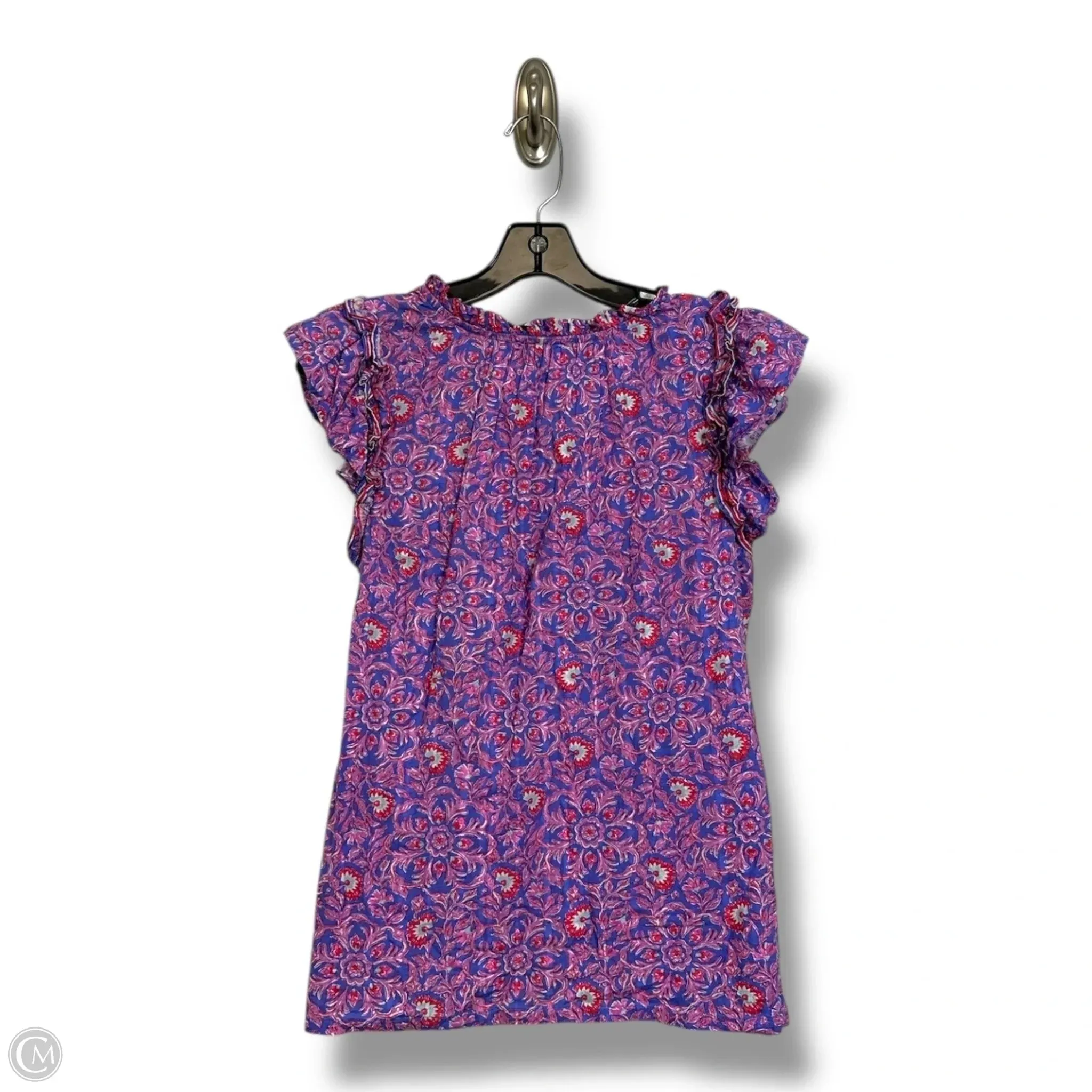 Top Short Sleeve Basic By Vineyard Vines In Pink & Purple, Size: S