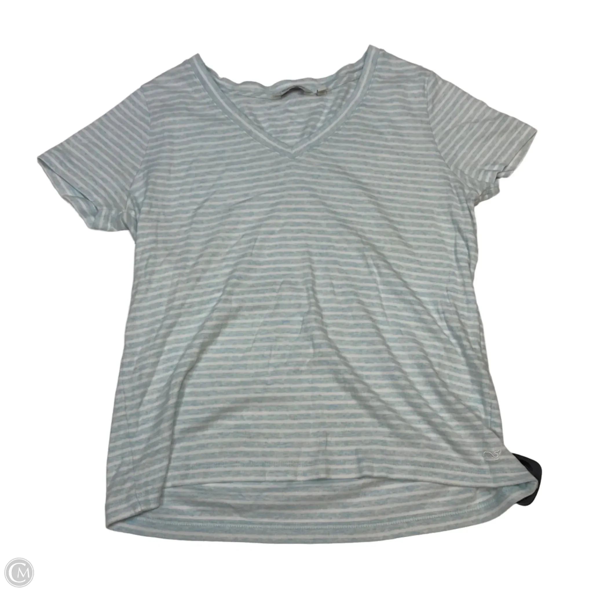 Top Short Sleeve Designer By Vineyard Vines In Blue & White, Size: M