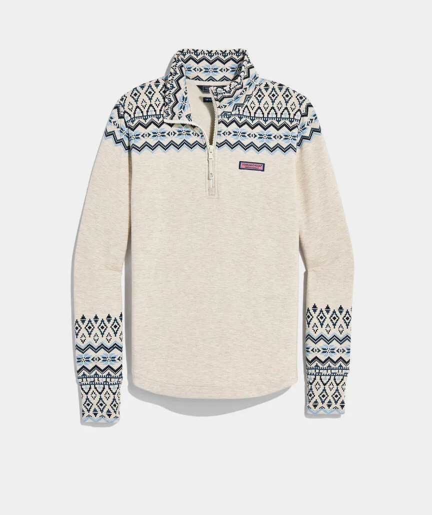 Vineyard Vines Women's Dreamcloth Fair Isle Relaxed Shep Shirt - Festive Fairisle NN