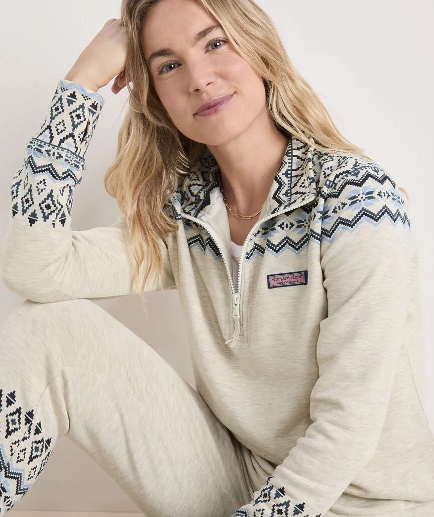 Vineyard Vines Women's Dreamcloth Fair Isle Relaxed Shep Shirt - Festive Fairisle NN