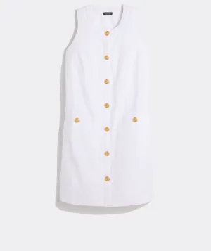 Vineyard Vines Women's Linen Button-Front Shift Dress - White Cap