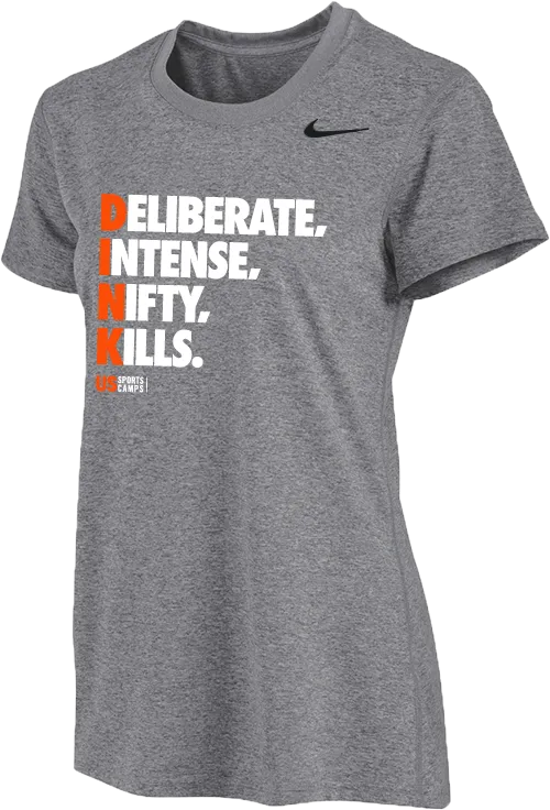 Womens DINK Pickleball Short Sleeve Dri-Fit Tee - Carbon Heather