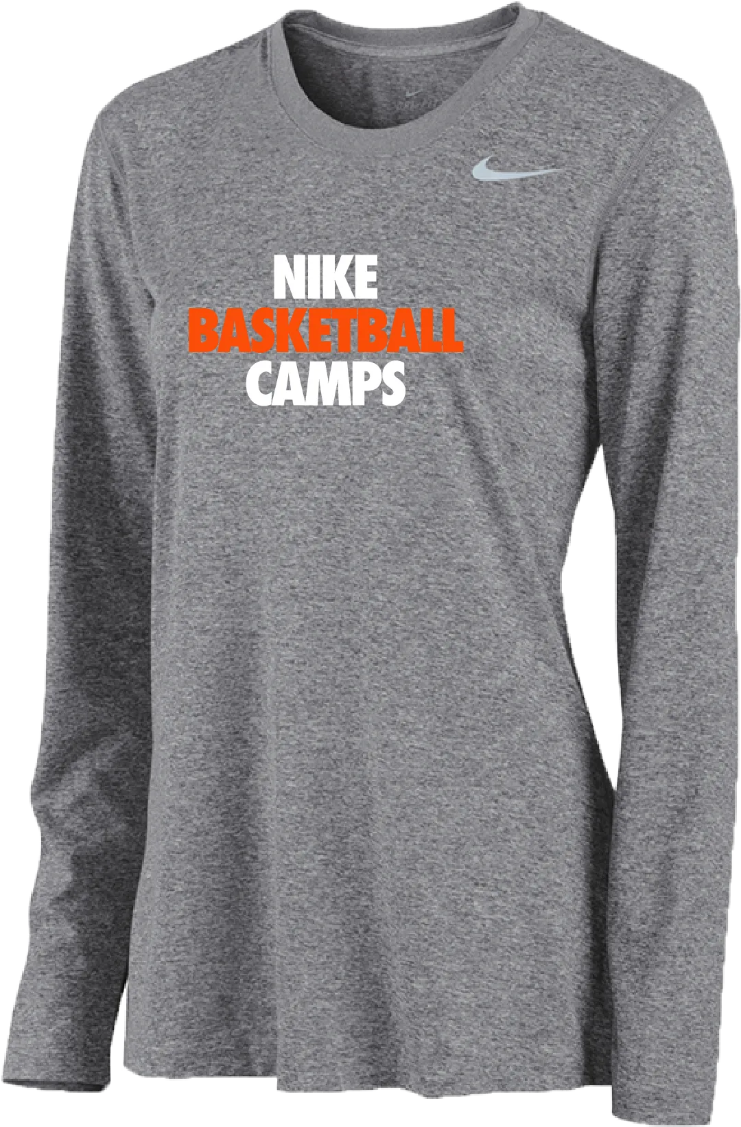 Womens Nike Basketball Camps Long Sleeve Shooter Shirt - Carbon Heather