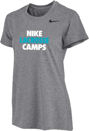 Womens Nike Lacrosse Camps Short Sleeve Dri-Fit Tee - Carbon Heather