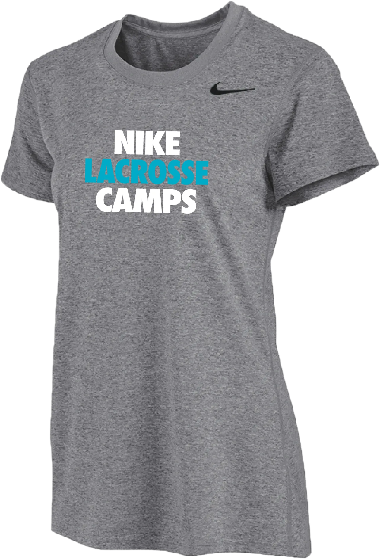 Womens Nike Lacrosse Camps Short Sleeve Dri-Fit Tee - Carbon Heather