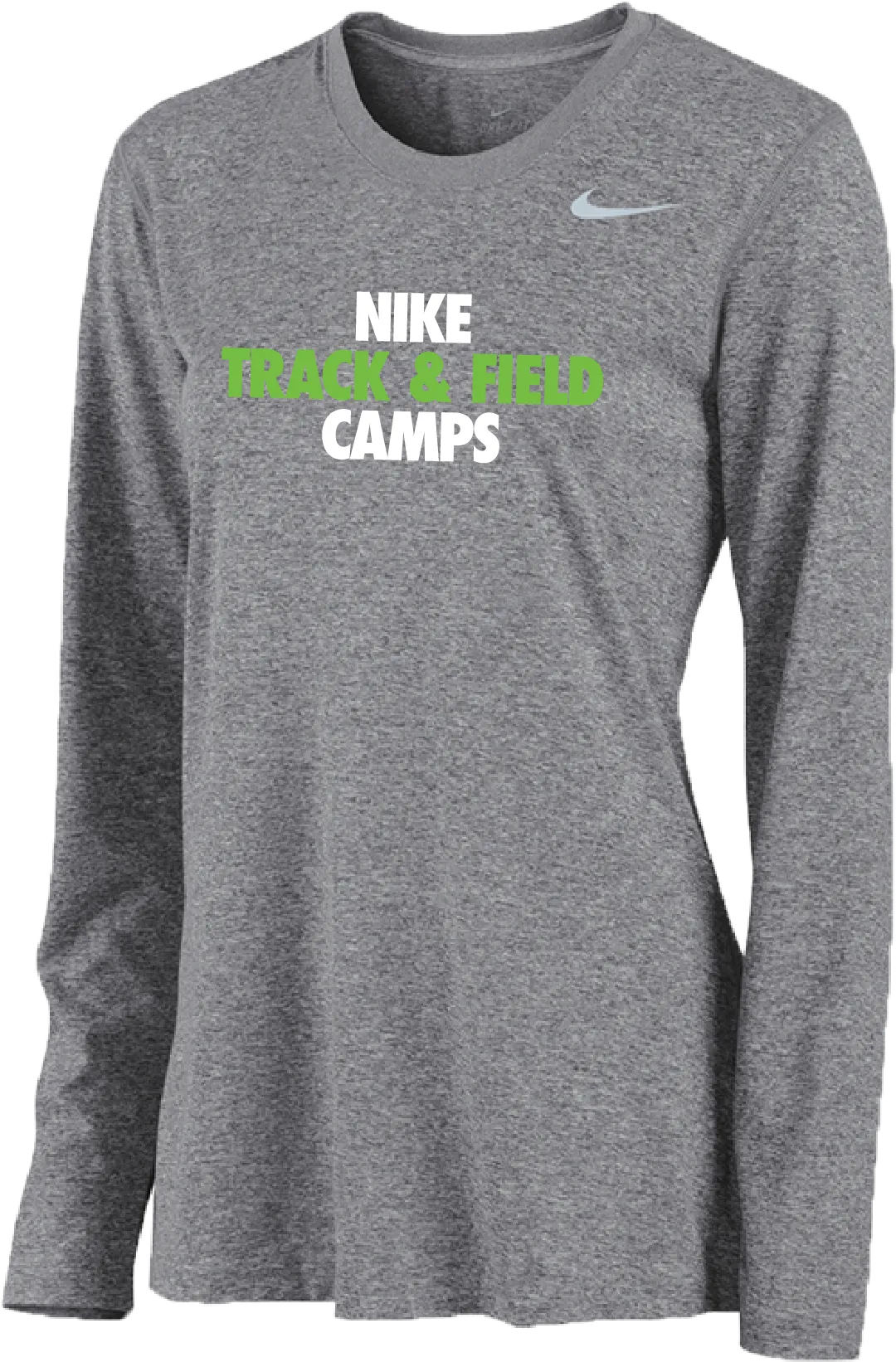 Womens Nike Track & Field Camps Long Sleeve Dri-Fit Tee - Carbon Heather
